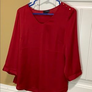 beautiful red polyester blouse